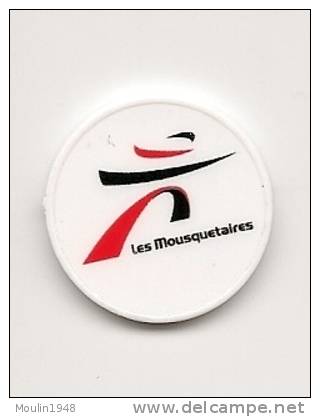 Jeton Caddie Intermarché Les Mousquetaires  Plastique Blanc - Trolley Token/Shopping Trolley Chip