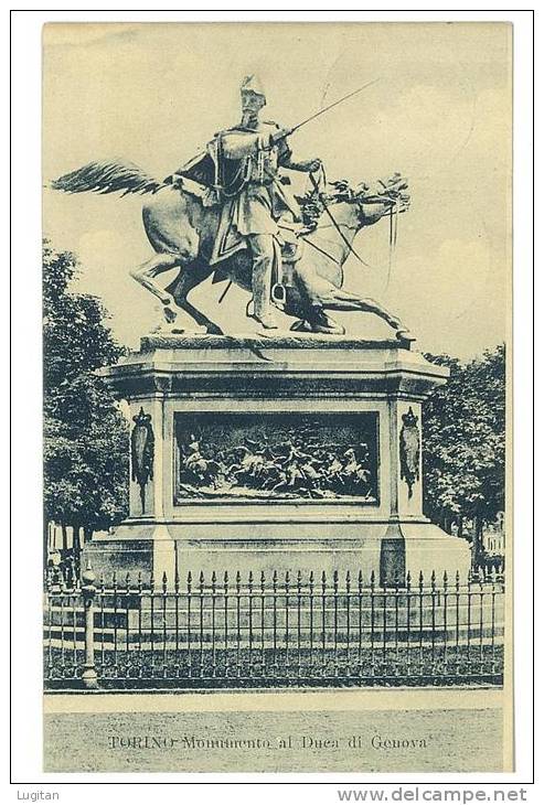 CARTOLINA   - TORINO -  MONUMENTO AL DUCA DI GENOVA - VIAGGIATA NEL 1911 - Other Monuments & Buildings