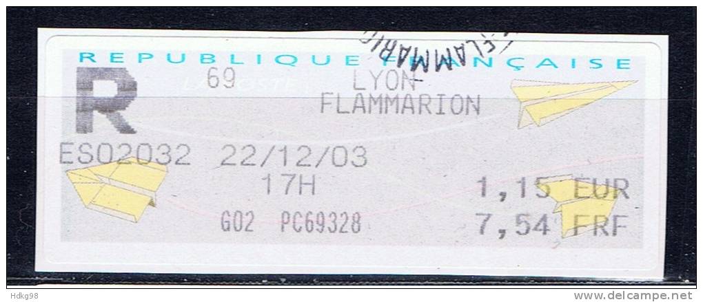 F Frankreich 2000 Mi 18 Automatenmarke 1,15 € / 7,54 Fr - 1988 « Comète »