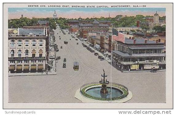 Alabama Montgomery Dexter Ave Looking East Showing State Capitol - Montgomery