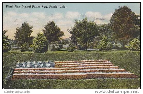 Colorado Pueblo Floral Flag Mineral Palace Park - Pueblo