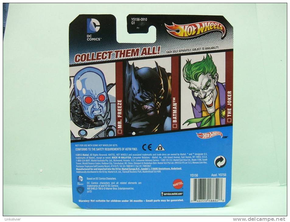 THE JOKER Batman - DC Comics Universe 2013 - HOTWHEELS Hot Wheels Mattel 1/64 - HotWheels