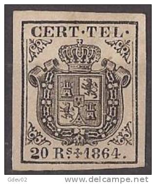 ESTGF4-L2154TESSC.Espagne. Spain.ESCUDO DE ESPAÑA.TELEGRAFOS  DE ESPAÑA .1864 (Ed 4*)  MAGNIFICO. - Otros & Sin Clasificación