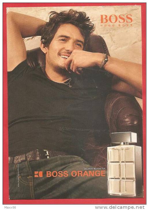 BOSS ORANGE - Di HUGO BOSS  POUR HOMME With ORLANDO BLOOM - CARTOLINA PROFUMATA - PREMIERE CARD - PROMOCARD PARFUM - Profumeria Moderna (a Partire Dal 1961)