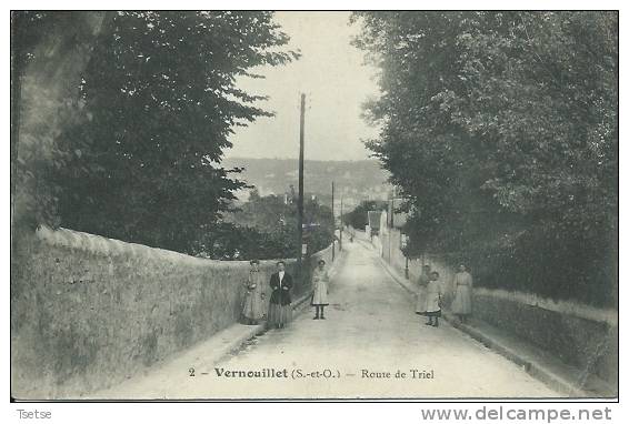 Vernouillet - Route De Triel - Carte Animée - 1911 - ( Voir Verso ) - Vernouillet