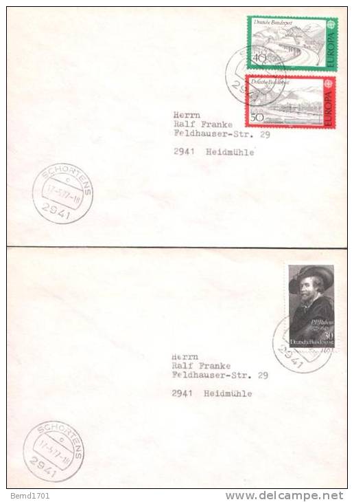 Germany - 1977 # 10 Versch. FDC / 10 Different FDC (b371)- - 1971-1980