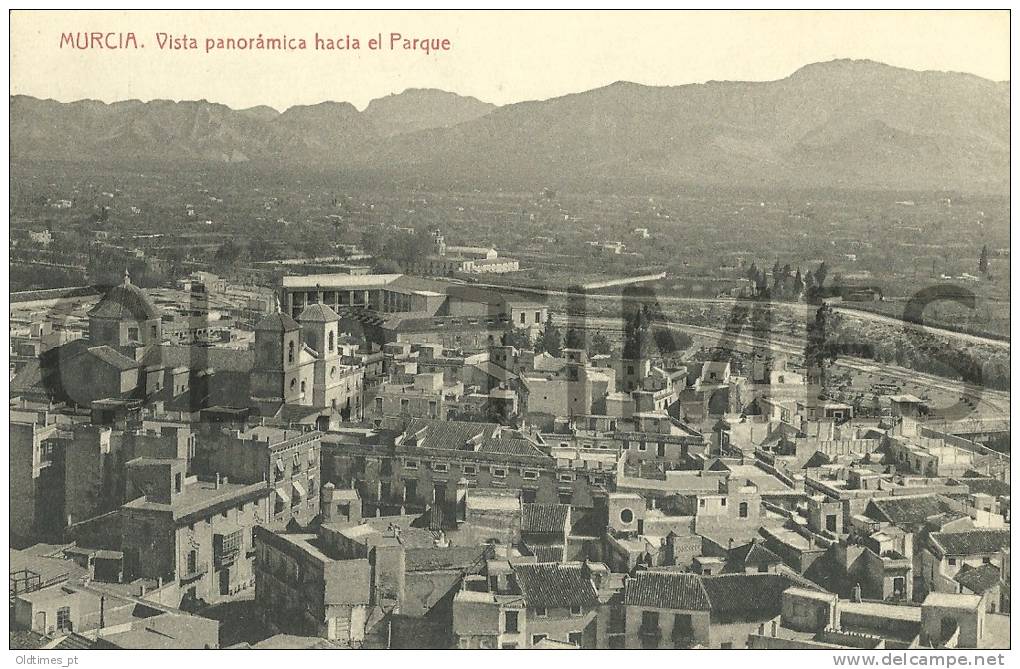 SPAIN - MURCIA - VISTA PANORAMICA HACIA EL PARQUE - 1910 PC. - Murcia