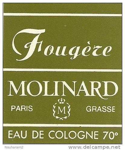 Etiquette Parfum Réf.008. Fougère - Molinard - Paris, Grasse - Eau De Cologne - Etiquettes