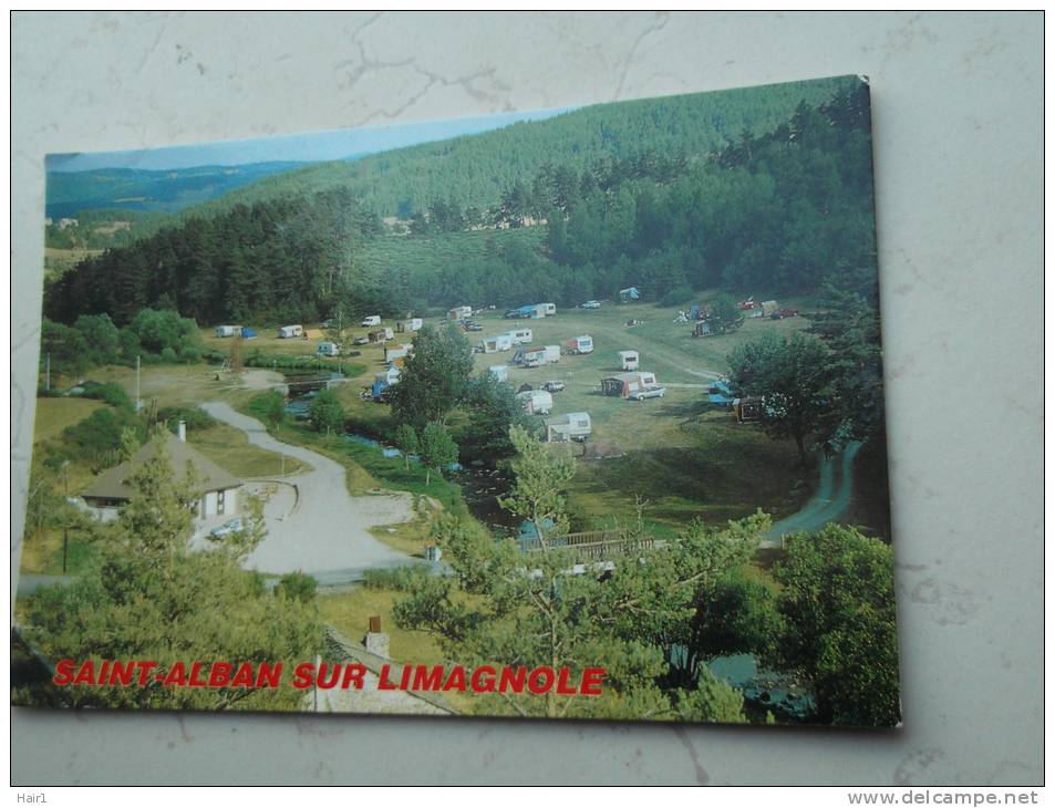 VDS CARTE POSTALE SAINT ALBAN SUR LIMAGNOLE CAMPING LE GALIER AU PIED DES MONTS DE LA MARGERIDE  SUPERBE PANORAMA - Saint Alban Sur Limagnole