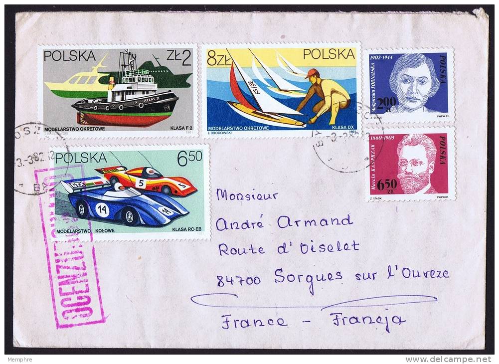 1982  Lettre De Bydgoszcz Pour La France  Avec Cachet De  Censure - Briefe U. Dokumente