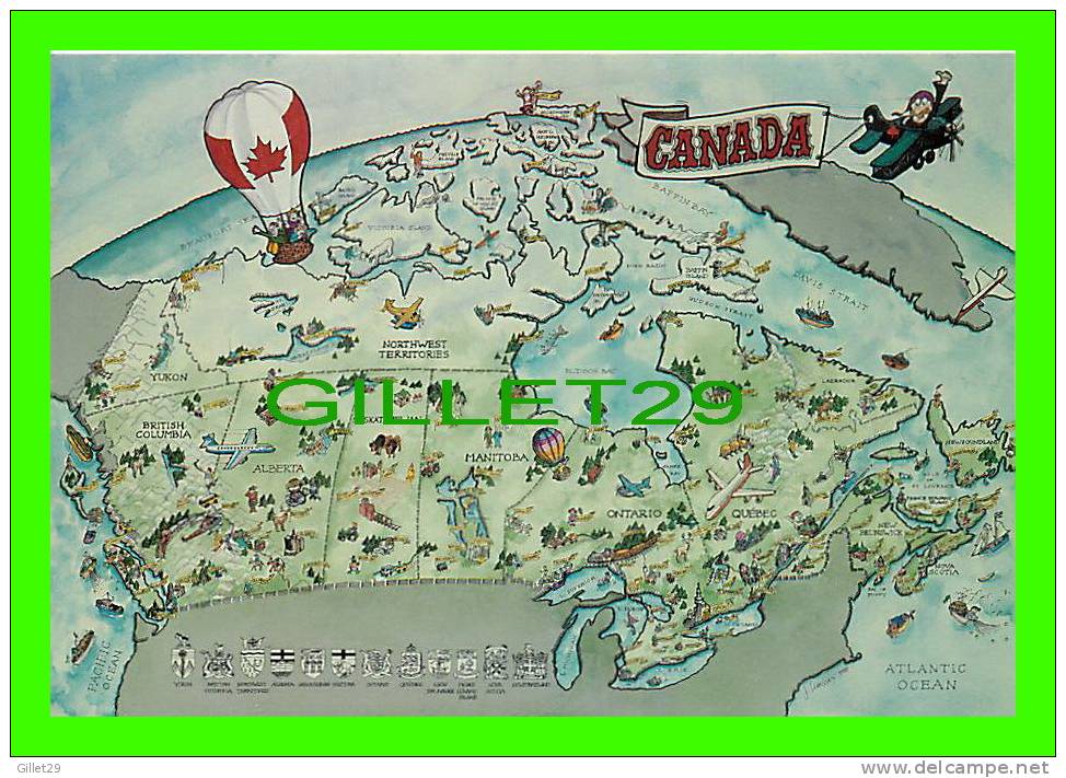 MAPS - CANADA  - CARTE GÉOGRAPHIQUE - PHOTO, J. LEMIEUX - - Cartes Géographiques