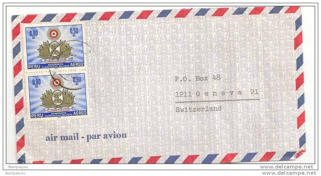 AM - 11536 - Lettre Avion Envoyée Du Pérou Suisse 1967 - Peru