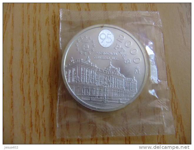 MONEDA DE 2000 PESETAS DE PLATA DEL AÑO 1995 PRESIDENCIA CONSEJO EUROPEO (con Estuche Original ) - 2 000 Pesetas