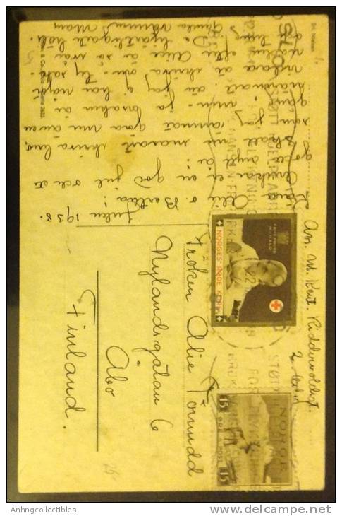 Norge: Postcard Sent To Finland With Propaganda - Fine And Rare - Briefe U. Dokumente