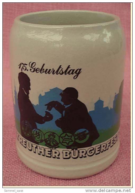 Von 1977  -  11. Bayreuther Bürgerfest  - Bierkrug Aus Steingut  -  Bierseidel - Gläser