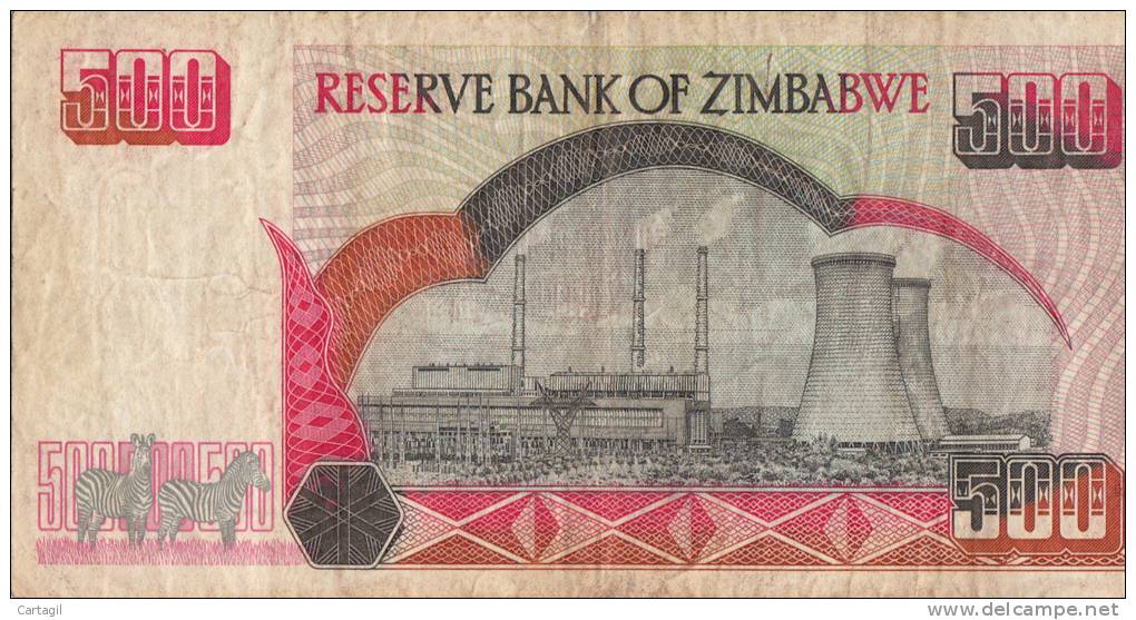 Billets -  B741 - Zimbabwe   - Billet  Five Hundred Dollars ( Type, Nature, Valeur, état... Voir 2 Scans) - Zimbabwe