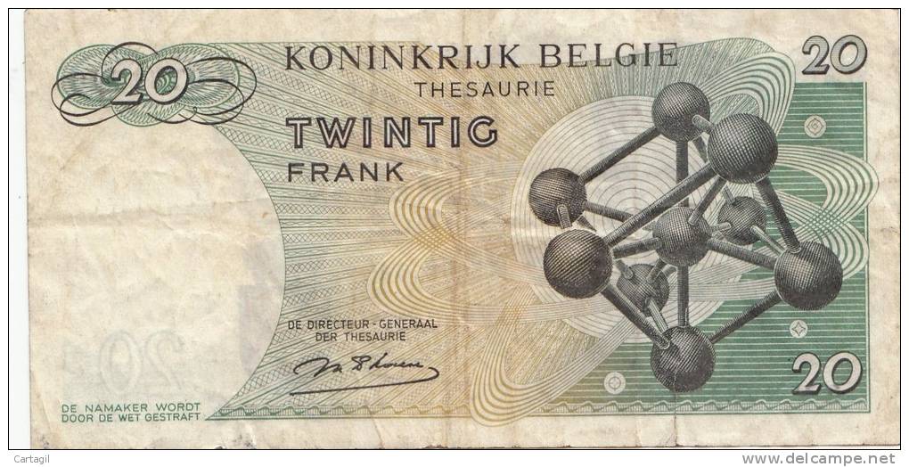 Billets -  B753 - Belgique  - Billet  20 Francs  ( Type, Nature, Valeur, état... Voir 2 Scans) - Sonstige & Ohne Zuordnung