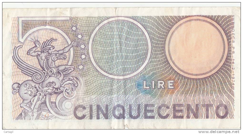 Billets -  B759 - Italie   - Billet  500 Lire ( Type, Nature, Valeur, état... Voir 2 Scans) - Sonstige & Ohne Zuordnung