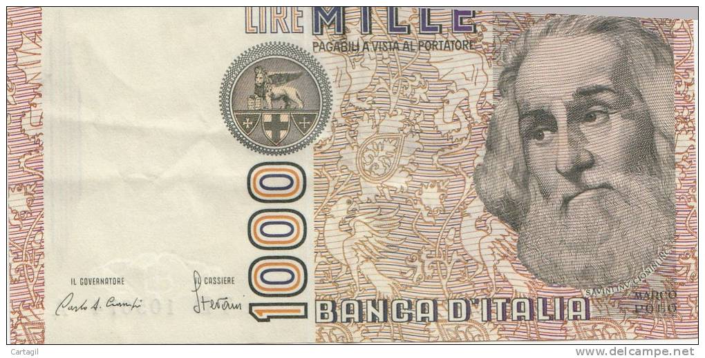 Billets -  B764 - Italie   - Billet  1000 Lire ( Type, Nature, Valeur, état... Voir 2 Scans) - 1000 Lire