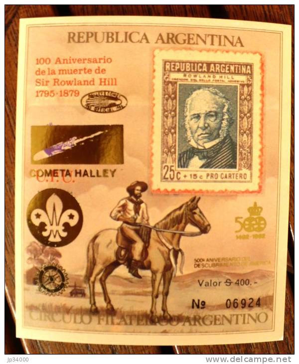 ARGENTINE  Comete De Halley, Scoutisme, Rotary, 500° Anniversaire Decouverte Amerique, Rowland Hill (BF) ** MNH - Nuovi
