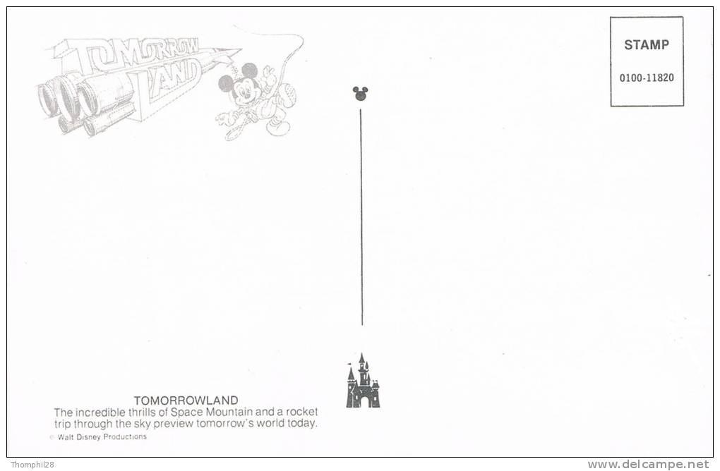 TOMORROWLAND - The Incredible Thrills Od Space Mountain And A Rocket Trip.... - Walt Disney - TBE, Carte Neuve, 2 Scans - Other & Unclassified