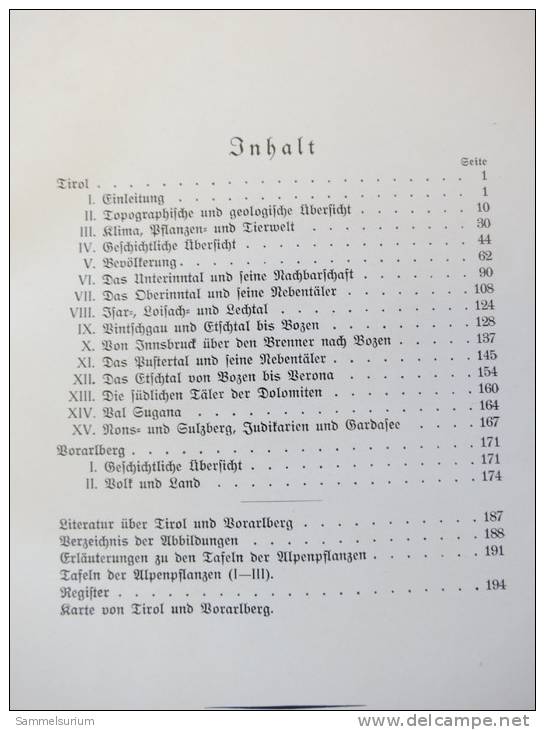 Max Haushofer "Tirol Und Vorarlberg" Aus Der Reihe Monographien Zur Erdkunde Von 1926 - Autriche