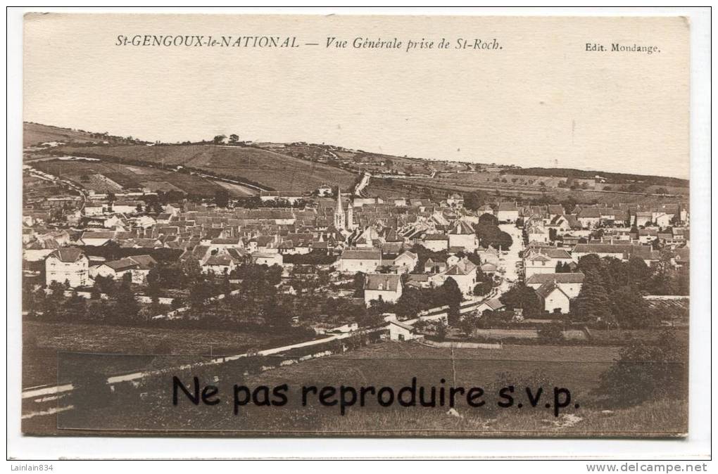 - St-GENOUX-le-NATIONAL -  Vue Générale Prise De St-Roch, Non écrite,  Petit Format, TBE, Sans.. - Cluny