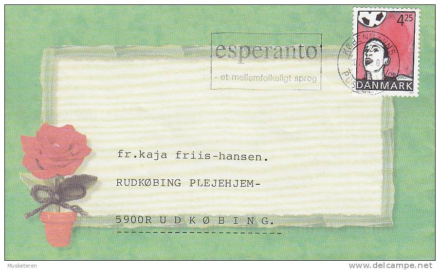 Denmark ESPERANTO Slogan Cancel 2003 Cover Brief To RUDKØBING W. Rose & UNICEF Cachet (2 Scans) - Briefe U. Dokumente