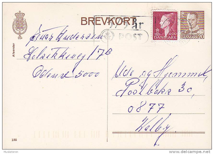 Denmark Uprated Postal Stationery Ganzsache Entier Brevkort 20 Ø King König Frederik IX. (195) To VALBY - Ganzsachen