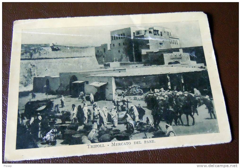 GUERRA ITALO-TURCA LIBIA  FOTO EX LIBRO 1911 -12- TRIPOLI MERCATO DEL PANE - Oorlog, Militair