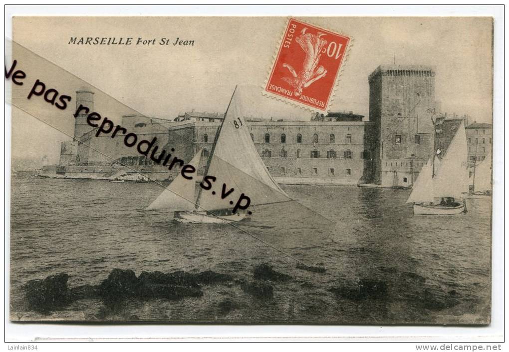 -  MARSEILLE - Fort Saint-Jean - Cliché Peu Courant, Voilier, Barque, écrite, Très Bon état, Scans. - Old Port, Saint Victor, Le Panier