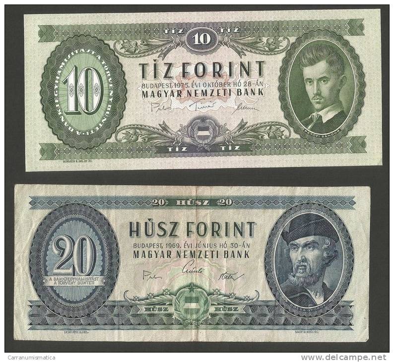 HUNGARY - LOT Of 4 Banknotes 10, 20, 50, 100 FORINT / Lotto Di 4 Banconote 10, 20, 50, 100 FORINT - Hongarije