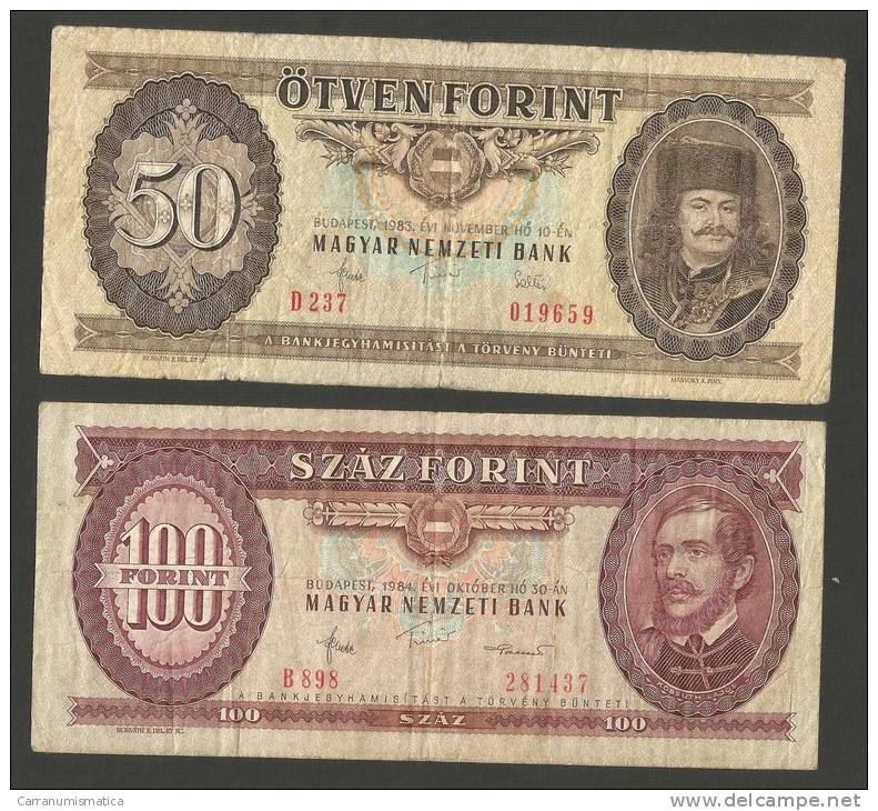 HUNGARY - LOT Of 4 Banknotes 10, 20, 50, 100 FORINT / Lotto Di 4 Banconote 10, 20, 50, 100 FORINT - Hungary