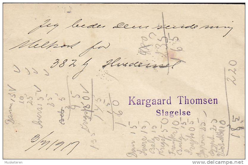 Denmark Postal Stationery Ganzsache Entier 5 Ø King Christian X. SLAGELSE To KONGSTED (2 Scans) - Ganzsachen