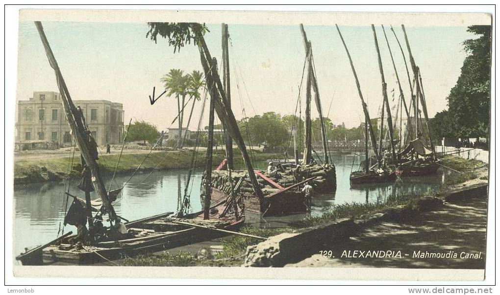 Egypt, ALEXANDRIA, Mahmoudia Canal, Early 1900s Cut Unused Mini Size Postcard [13937] - Alexandrie