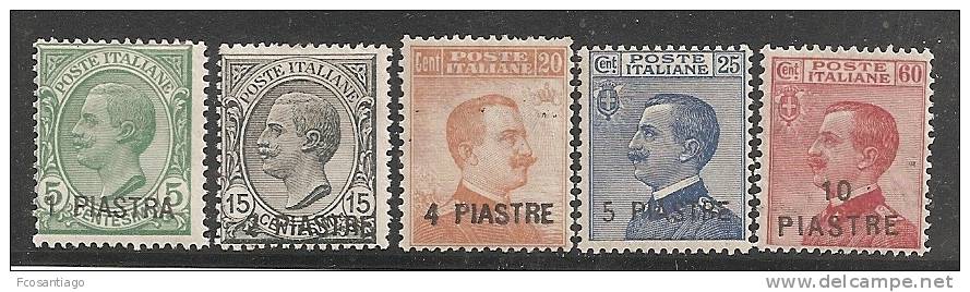 ITALIA 1921 (LEVANTE) - Yvert #119/23 - MLH * - Oficinas Europeas Y Asiáticas