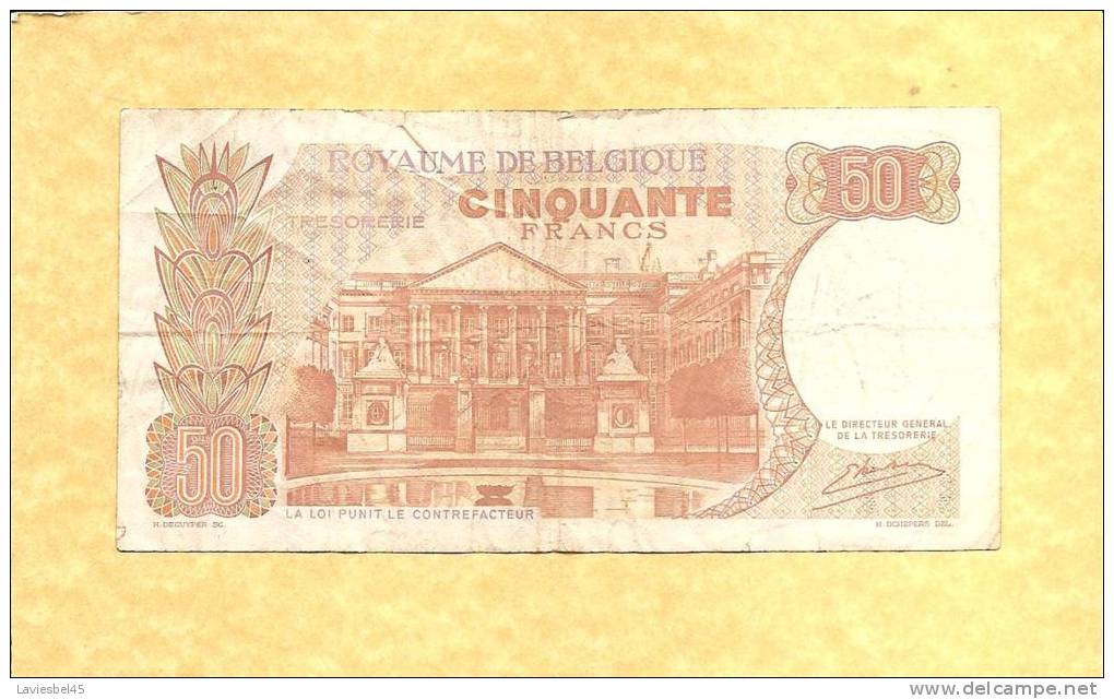 Belgique Billet 50 Francs Belge , De DECKER Koninkrijk BELGIE Vijftig Avec Le Roi Et La Reine !!!!!! - 50 Francs