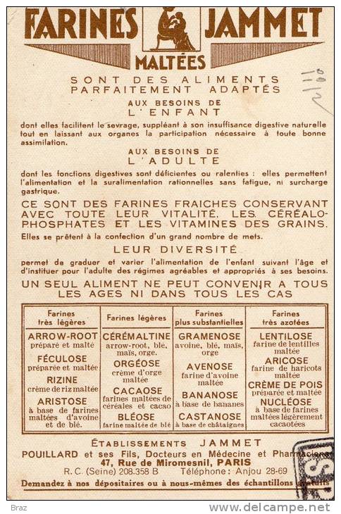 CPA  Anjou Carte Publicitaire Farines Jammet  Jean Droit - Droit