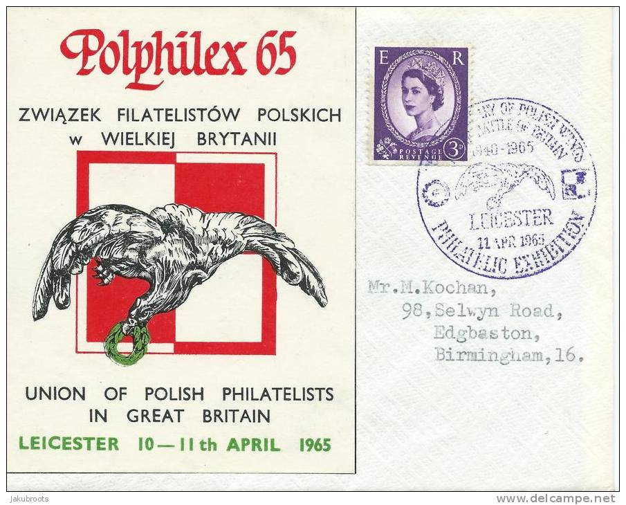 1965. POLPHILEX 65. POLISH PHILATELIC EXHIBITION IN LEICESTER. - Aviones