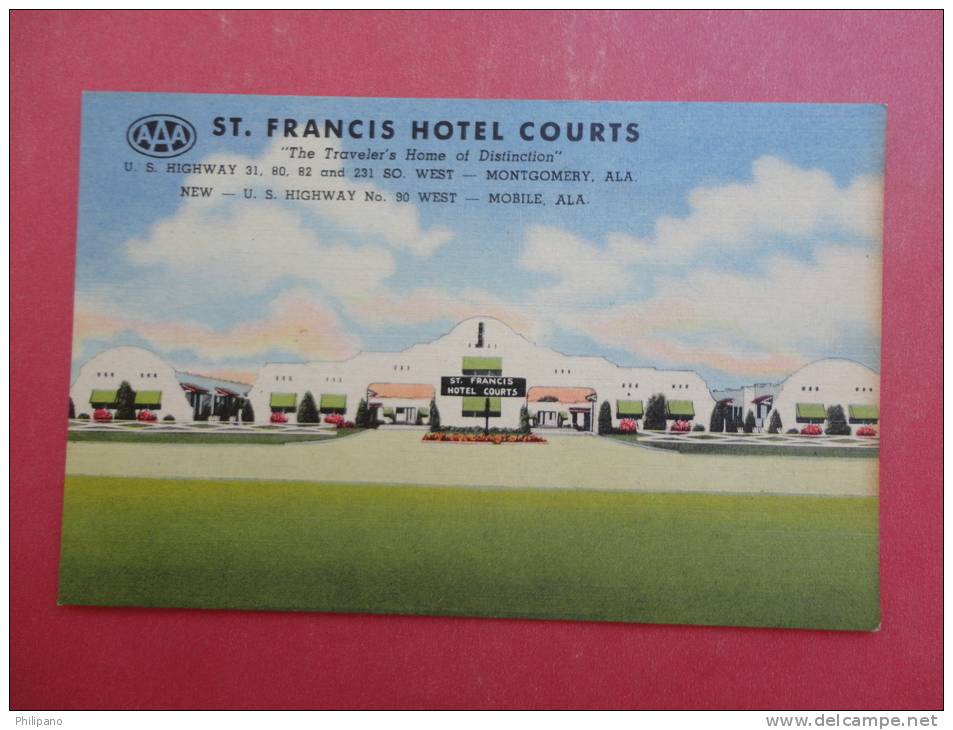 Alabama > Mobile & Montogomery  St Francis Hotel Courts  Not Mailed - Ref 944 - Mobile