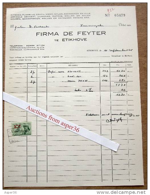 Witgoed, Firma De Feyter, Etikhove 1965 - 1950 - ...
