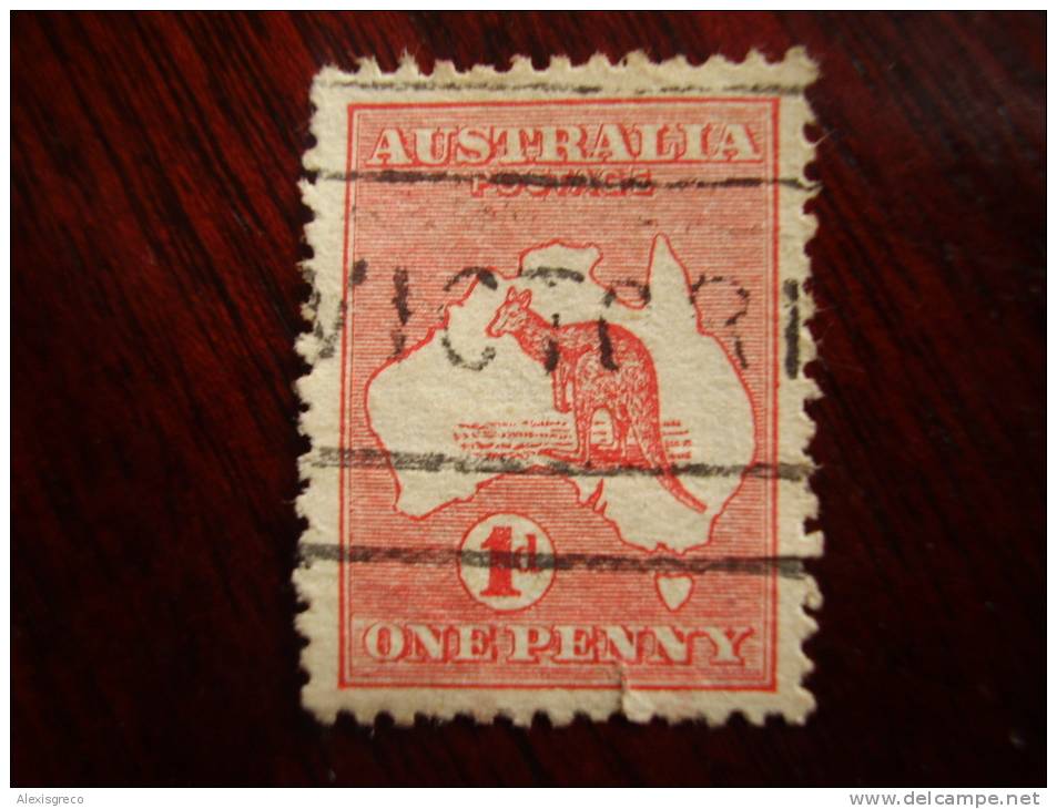 AUSTRALIA 1913 KANGAROO  ONE PENNY  RED USED. - Used Stamps