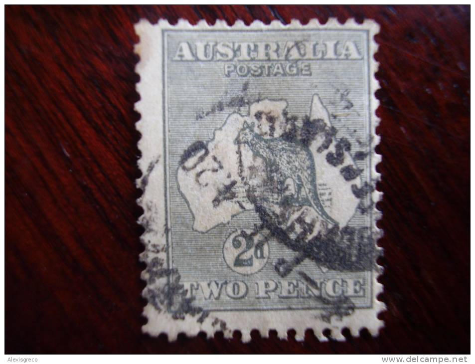 AUSTRALIA 1913 KANGAROO  TWO PENNY  GREY USED. - Used Stamps