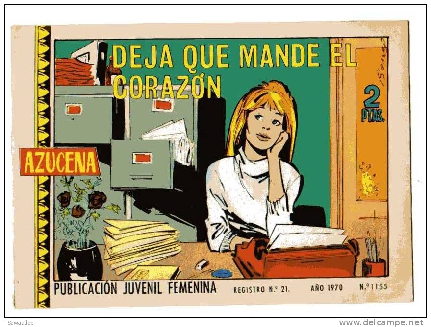 LIVRE - B.D. AZUCENA - DEJA QUE MANDE EL CORAZON - Publication Juvenil Femenina - ANO 1970 - N°1155 - Andere & Zonder Classificatie