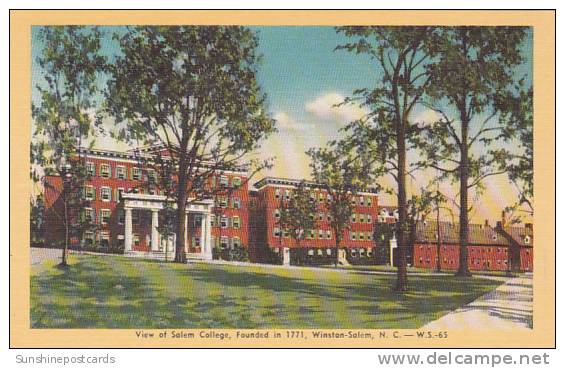 North Carolina Winston Salem View Of Salem College Founded In 1771 - Winston Salem