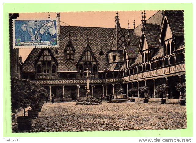 Carte  Yvert  583  NICOLAS ROLLIN  & GUI GONE De SALINS  -  21 Juillet 43  BEAUNE, Cour - 1940-1949