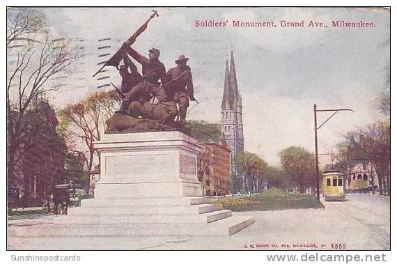 Wisconsin Milwaukee Soldiers Monument Grand Ave - Milwaukee