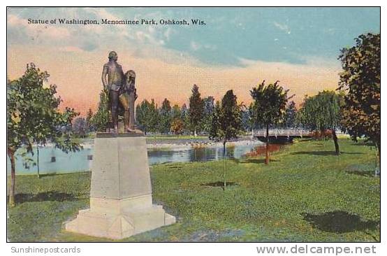 Wisconsin Oshkosh Statue Of Washington Menominee Park - Oshkosh