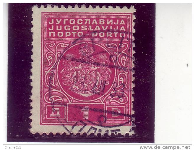 COAT OF ARMS-PORTO-1 D-POSTMARK-SPLIT-CROATIA-YUGOSLAVIA-1931 - Impuestos