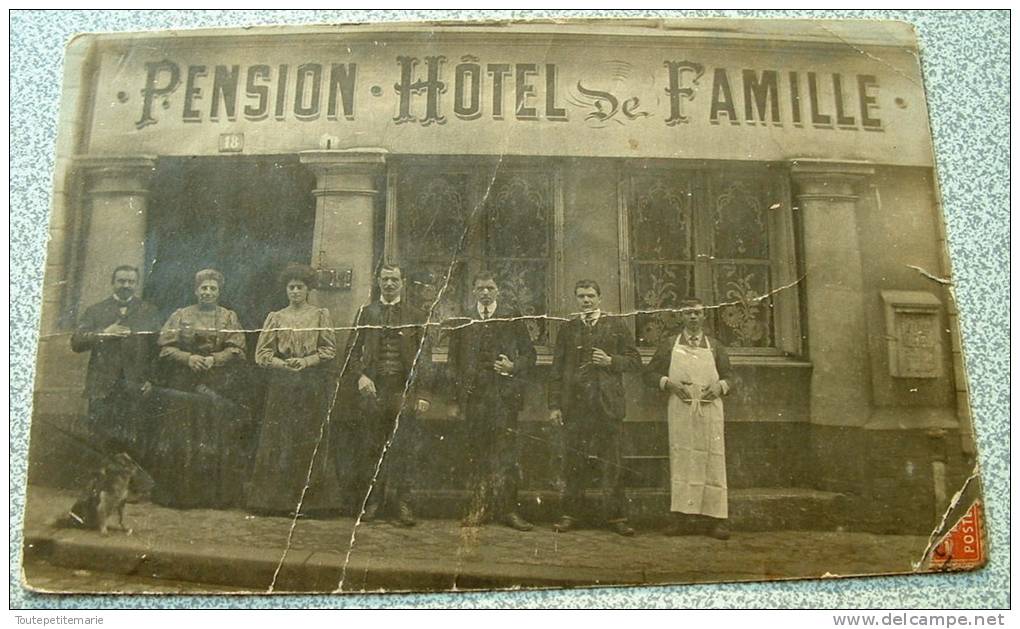 Carte Photo Commerce Pension De Famille à Situer - Cafés